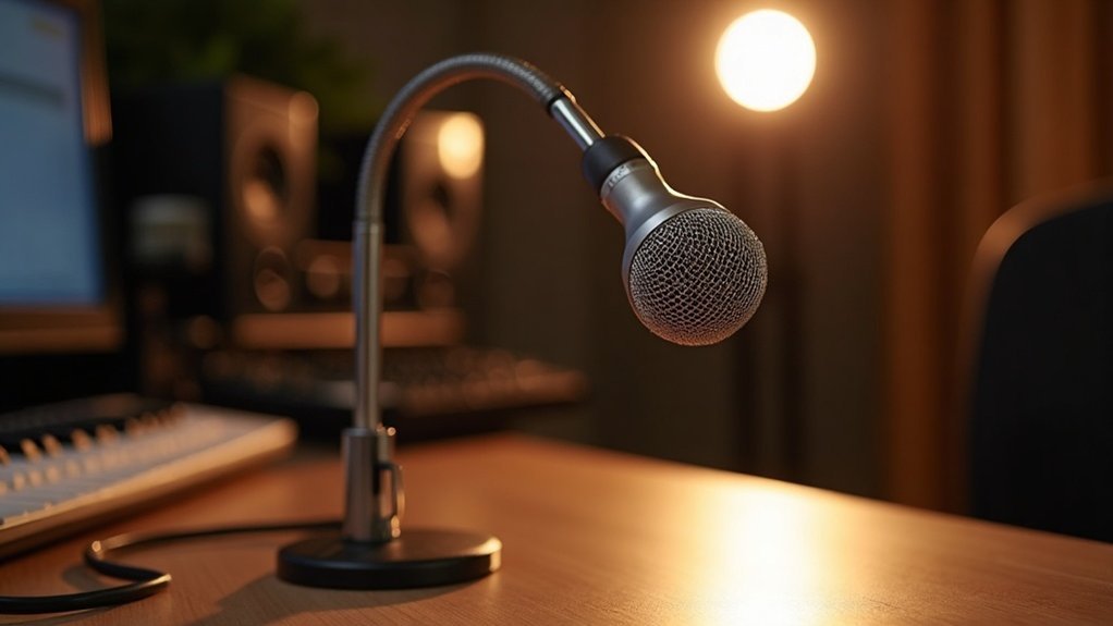 flexible microphone on stand
