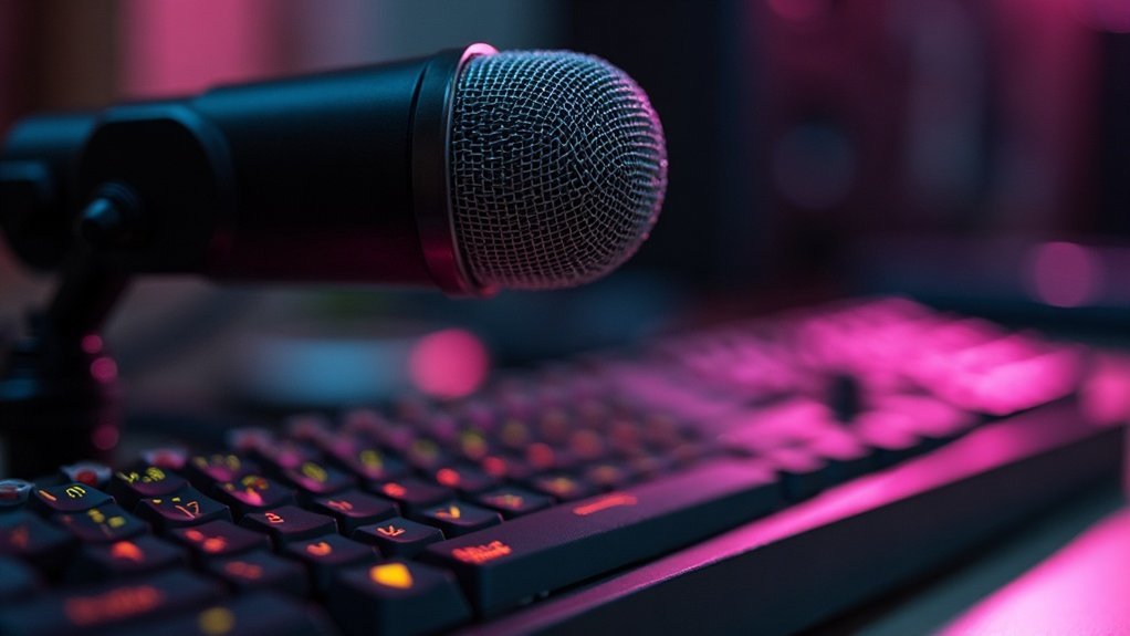 microphone capturing keyboard sounds