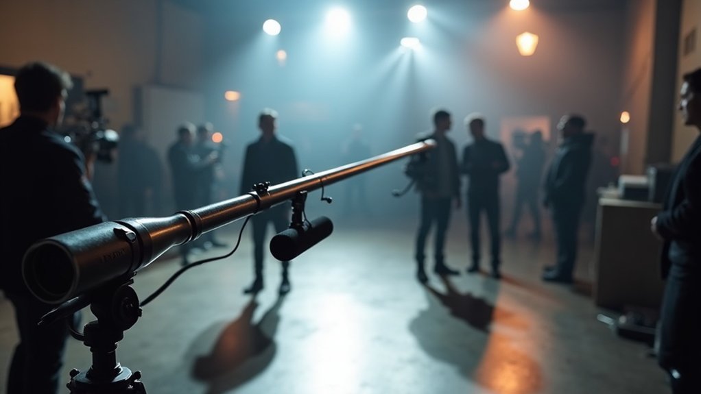 microphone support on set